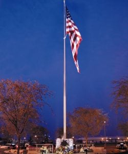 Stainless Steel Flagpole-100'-Cone-Tapered-Pelco