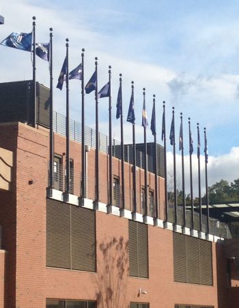 Veritcal Wall Mounted Flagpole_Quinnipiac University